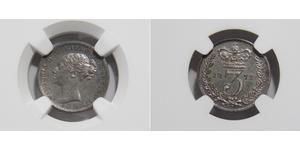 3 Пені Сполучене королівство Великобританії та Ірландії (1801-1922) Срібло Вікторія (1819 - 1901)