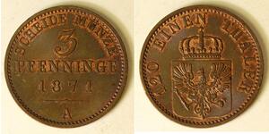 3 Пфенниг Пруссия (королевство) (1701-1918) Медь 