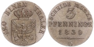 3 Пфенниг Пруссия (королевство) (1701-1918) Медь 