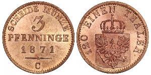 3 Пфеніг Королівство Пруссія (1701-1918) Мідь 