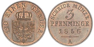 3 Пфеніг Королівство Пруссія (1701-1918) Мідь 