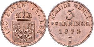 3 Пфеніг Королівство Пруссія (1701-1918) Мідь 