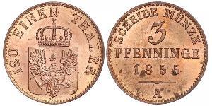 3 Пфеніг Королівство Пруссія (1701-1918) Мідь 