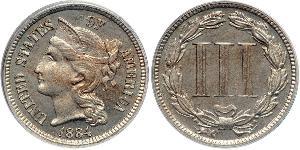 3 Цент США (1776 - ) Никель/Медь 