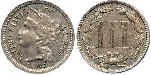 3 Цент США (1776 - ) Никель/Медь 