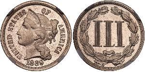 3 Цент США (1776 - ) Никель/Медь 