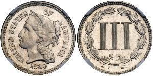 3 Цент США (1776 - ) Нікель/Мідь 