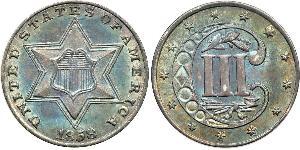 3 Цент США (1776 - ) Серебро/Медь 