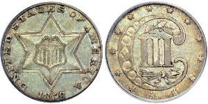 3 Цент США (1776 - ) Серебро/Медь 