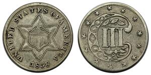 3 Цент США (1776 - ) Серебро/Медь 