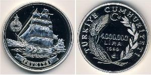 4000000 Lira Turquie (1923 - ) Argent 
