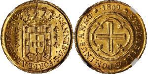 4000 Reis Brasil Oro Juan VI de Portugal (1767-1826)