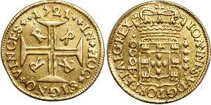4000 Reis Brasile Oro Giovanni V del Portogallo (1689-1750)