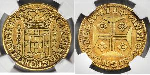 4000 Reis Reino de Portugal (1139-1910) Oro Juan V de Portugal (1689-1750)