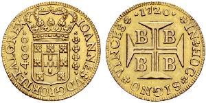 4000 Reis 巴西 金 若昂五世 (1689 - 1750)