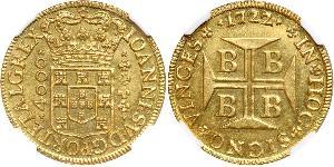 4000 Reis 巴西 金 若昂五世 (1689 - 1750)