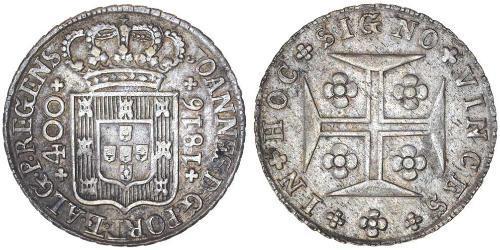 400 Reis Regno del Portogallo (1139-1910) Argento 