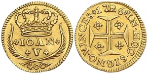 400 Reis Royaume de Portugal (1139-1910) Or Jean V de Portugal (1689-1750)