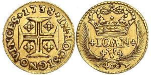 400 Reis Regno del Portogallo (1139-1910) Oro Giovanni V del Portogallo (1689-1750)