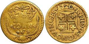 400 Reis Regno del Portogallo (1139-1910) Oro Giovanni V del Portogallo (1689-1750)