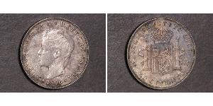 40 Centavo Puerto Rico Silber Alfonso XIII of Spain (1886 - 1941)