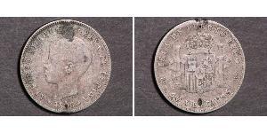 40 Centavo Puerto Rico Silber Alfonso XIII of Spain (1886 - 1941)