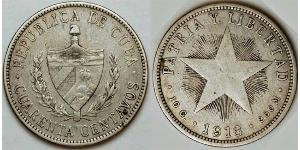 40 Centavo Cuba (1898 - ) 銀 