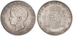 40 Centavo 波多黎各 銀 阿方索十三世 (1886 - 1941)