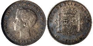 40 Centavo 波多黎各 銀 阿方索十三世 (1886 - 1941)