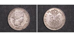 40 Centimo España Plata Isabella II of Spain (1830- 1904)