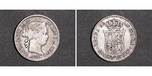 40 Centimo España Plata Isabella II of Spain (1830- 1904)