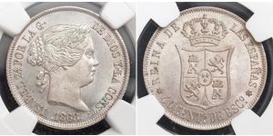 40 Centimo Spanien Silber Isabella II of Spain (1830- 1904)