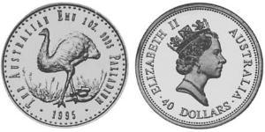 40 Dollar Australia (1939 - ) Palladium Elizabeth II (1926-2022)