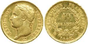 40 Franc Erstes Kaiserreich (1804-1814) Gold Napoleon Bonaparte(1769 - 1821)
