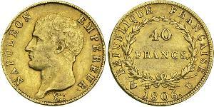 40 Franc Erstes Kaiserreich (1804-1814) Gold Napoleon Bonaparte(1769 - 1821)