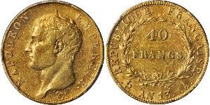40 Franc Erstes Kaiserreich (1804-1814) Gold Napoleon Bonaparte(1769 - 1821)