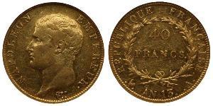 40 Franc Erstes Kaiserreich (1804-1814) Gold Napoleon Bonaparte(1769 - 1821)