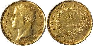 40 Franc Erstes Kaiserreich (1804-1814) Gold Napoleon Bonaparte(1769 - 1821)