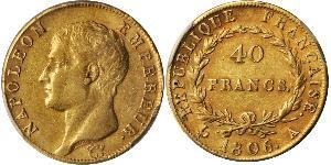 40 Franc Erstes Kaiserreich (1804-1814) Gold Napoleon Bonaparte(1769 - 1821)