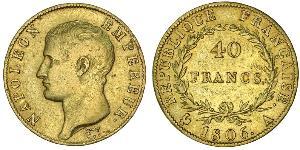 40 Franc First French Empire (1804-1814) Gold Napoleon (1769 - 1821)