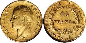 40 Franc First French Empire (1804-1814) Gold Napoleon (1769 - 1821)