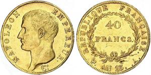 40 Franc First French Empire (1804-1814) Gold Napoleon (1769 - 1821)