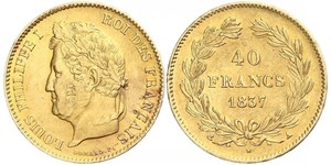 40 Franc July Monarchy (1830-1848) Gold Louis Philippe I of France (1773 -1850)