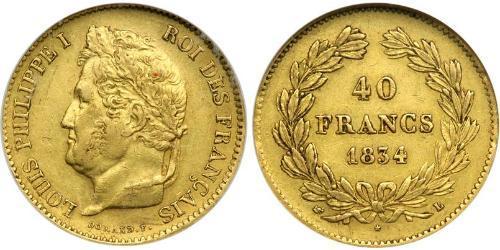 40 Franc July Monarchy (1830-1848) Gold Louis Philippe I of France (1773 -1850)