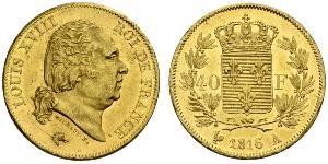 40 Franc Kingdom of France (1815-1830) Gold Ludwig XVIII (1755-1824)