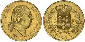 40 Franc Kingdom of France (1815-1830) Gold Ludwig XVIII (1755-1824)