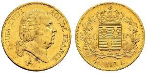 40 Franc Kingdom of France (1815-1830) Gold Ludwig XVIII (1755-1824)