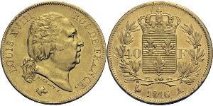 40 Franc Kingdom of France (1815-1830) Gold Ludwig XVIII (1755-1824)
