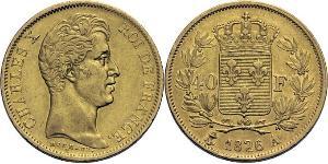 40 Franc Kingdom of France (1815-1830) Or Charles X de France (1757-1836)