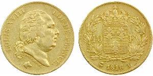 40 Franc Kingdom of France (1815-1830) Or Louis XVIII de France  (1755-1824)